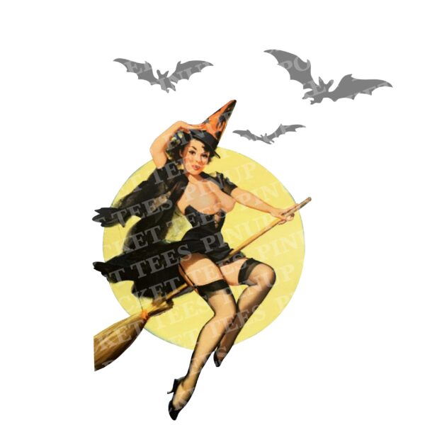 Witch Lady Halloween Pocket Tee - Image 3