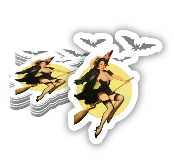 Halloween Pinup Witch Sticker